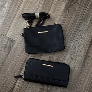 Black Crossbody and Wallet Set